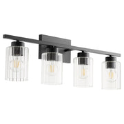 Quorum - 501-4-69 - Four Light Vanity - Ladin - Textured Black|Clear Fluted Glass