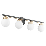 Quorum - 506-4-6980 - Four Light Vanity - Nimbus - Textured Black|Aged Brass