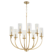 Quorum - 601-8-80 - Eight Light Chandelier - Ladin - Aged Brass|Smoke Fluted Glass