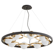 Quorum - 606-8-6980 - Eight Light Chandelier - Nimbus - Textured Black|Aged Brass