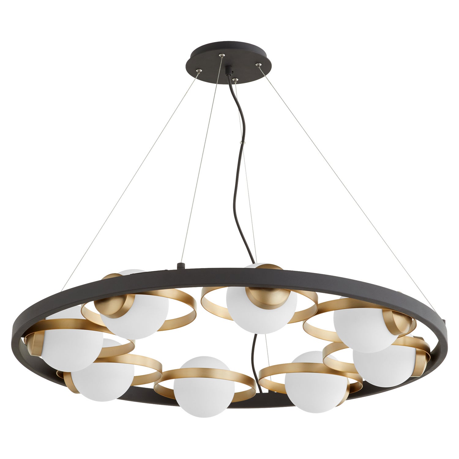 Quorum - 606-8-6980 - Eight Light Chandelier - Nimbus - Textured Black|Aged Brass