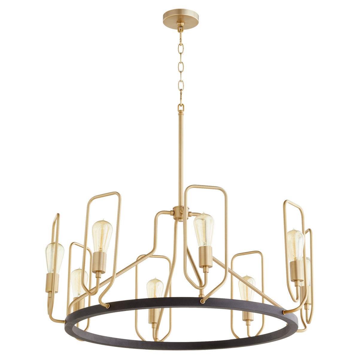 Quorum - 65-8-6980 - Eight Light Chandelier - Howe - Textured Black|Aged Brass