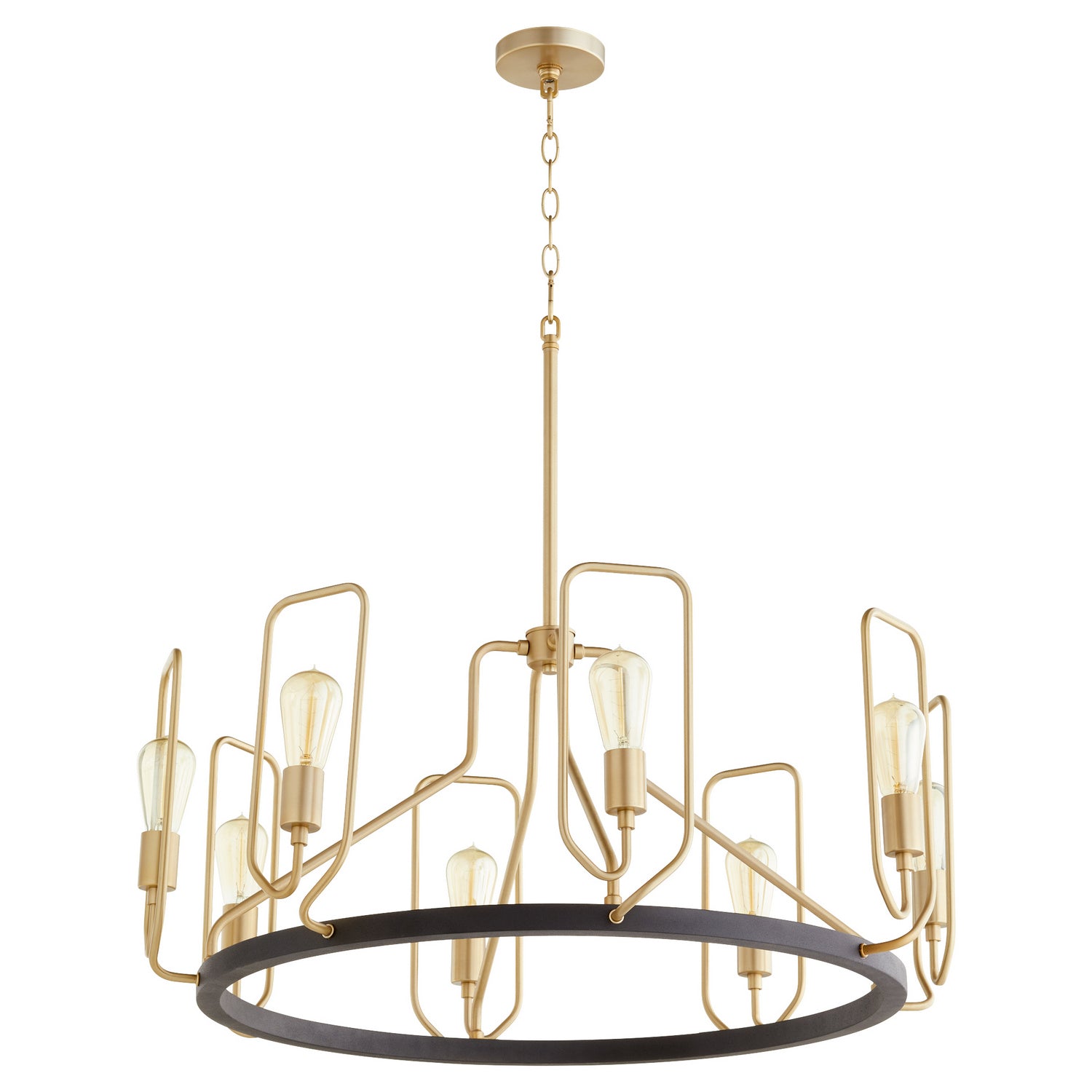 Quorum - 65-8-6980 - Eight Light Chandelier - Howe - Textured Black|Aged Brass