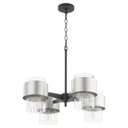 Quorum - 683-4-6965 - Four Light Chandelier - Epsilon - Textured Black|Satin Nickel