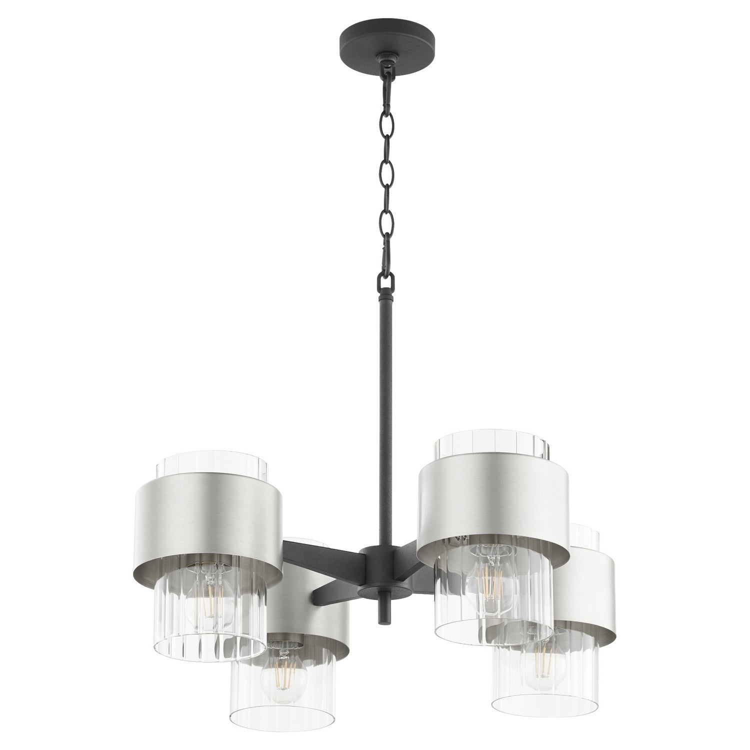 Quorum - 683-4-6965 - Four Light Chandelier - Epsilon - Textured Black|Satin Nickel