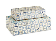 Currey and Company - 1200-0453 - Box Set of 2 - Blue/White