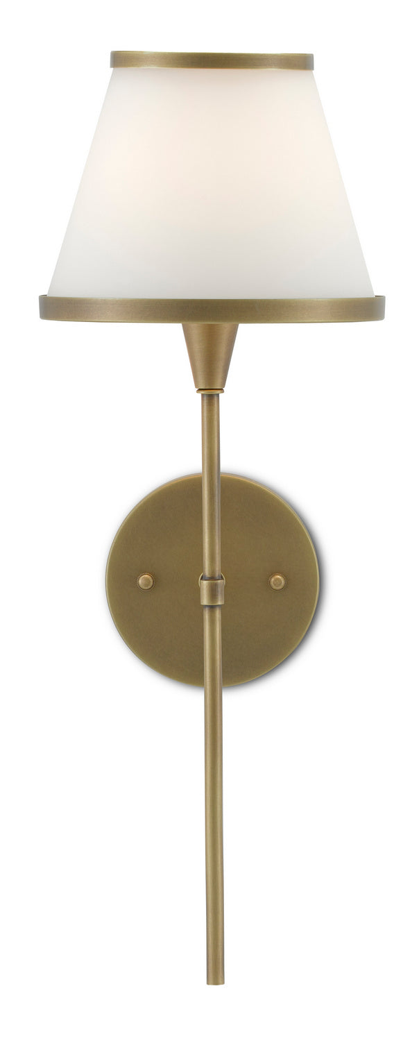 Currey and Company - 5800-0001 - One Light Wall Sconce - Antique Brass/Opaque Glass