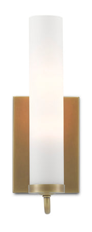 Currey and Company - 5800-0010 - One Light Wall Sconce - Antique Brass/Opaque Glass