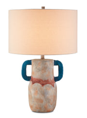 Currey and Company - 6000-0713 - One Light Table Lamp - Arcadia Collection - Sand/Teal/Red