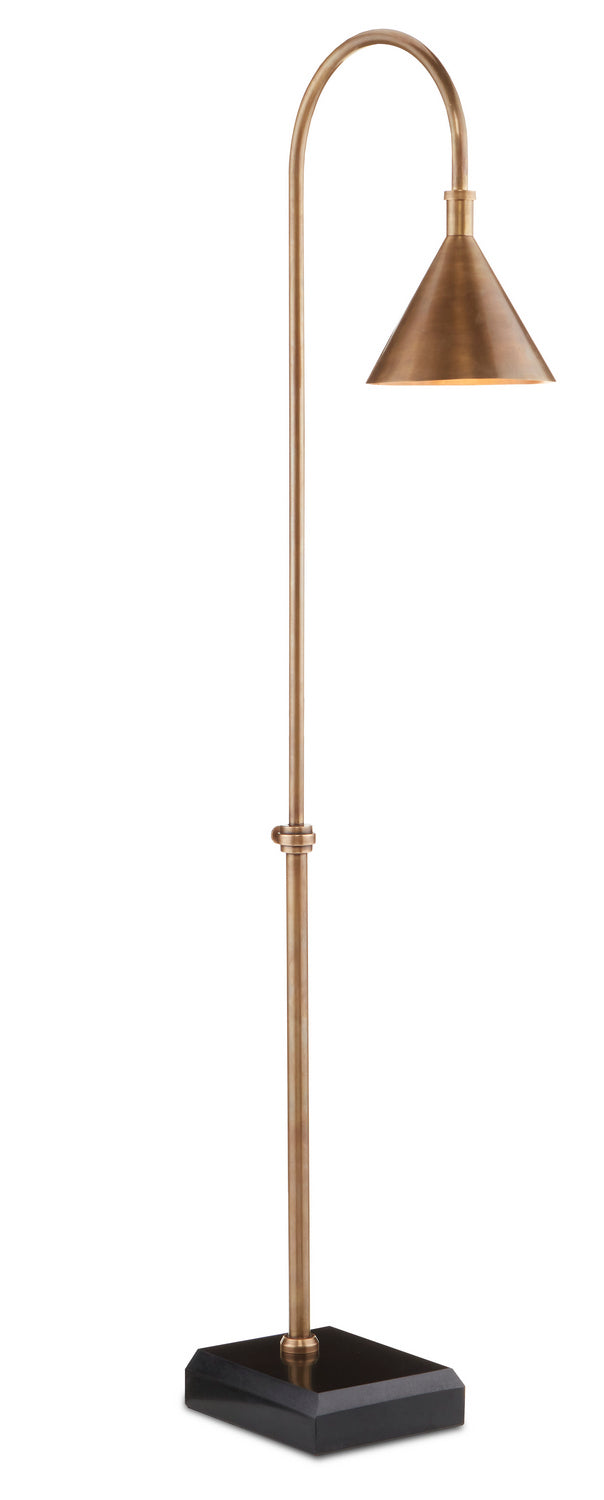 Currey and Company - 8000-0094 - One Light Floor Lamp - Vintage Brass/Black