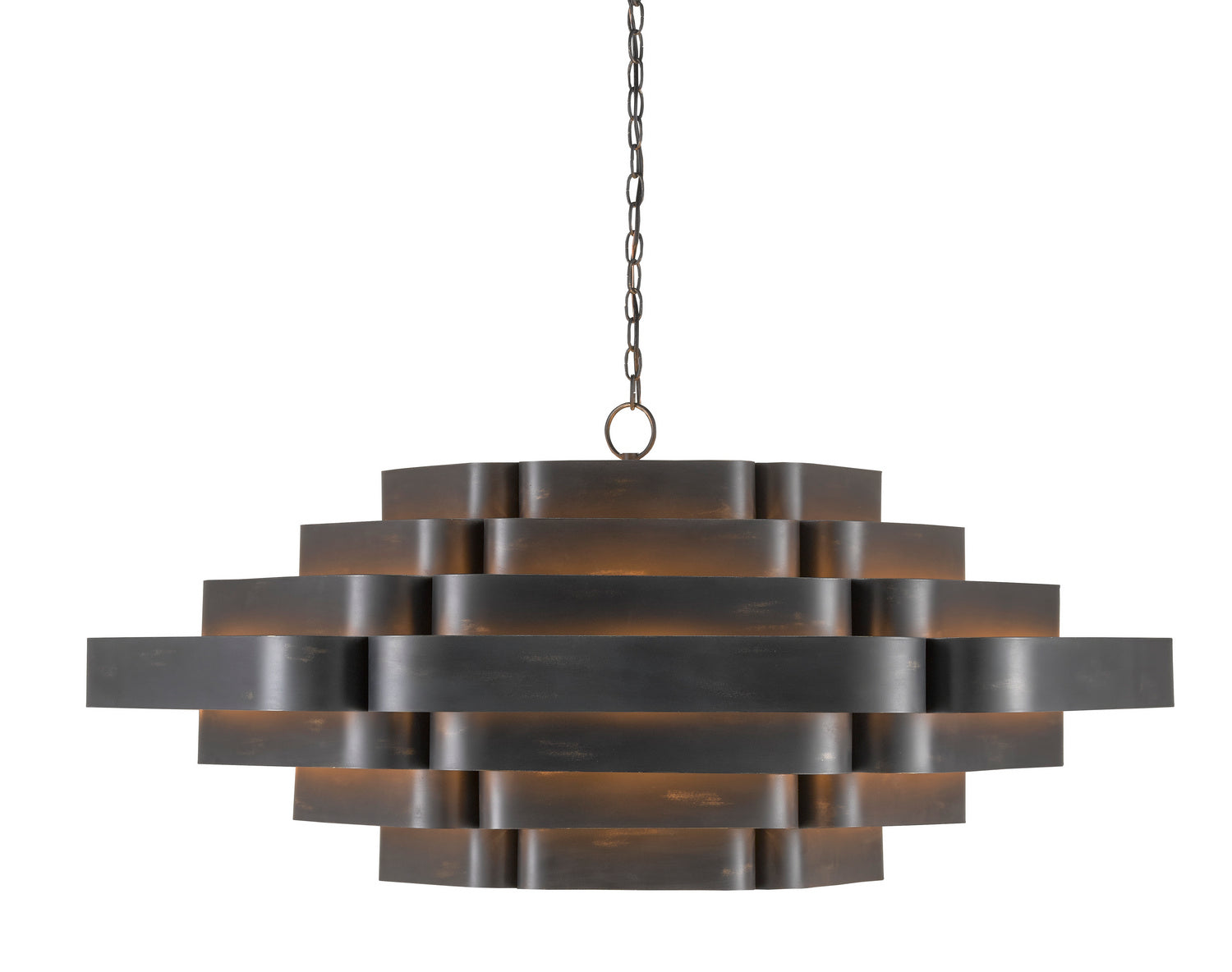 Currey and Company - 9000-0775 - Six Light Chandelier - French Black/Contemporary Gold Leaf