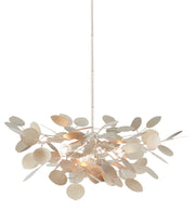 Currey and Company - 9000-0818 - Four Light Chandelier - Contemporary Silver Leaf