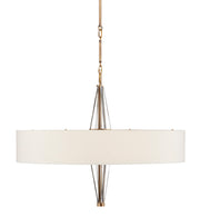 Currey and Company - 9000-0828 - Six Light Chandelier - Antique Brass/Clear/Off White