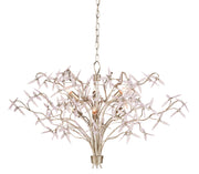 Currey and Company - 9000-0846 - Six Light Chandelier - Silver Granello/Pink