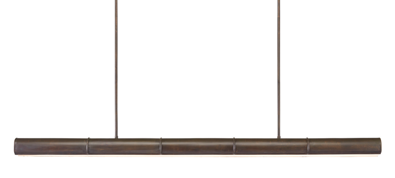 Currey and Company - 9000-0862 - Five Light Linear Chandelier - Bronze Verdigris/White