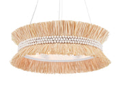 Currey and Company - 9000-0875 - Six Light Chandelier - Sugar White/Natural Raffia