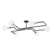 Mitzi - H488606S-PN/TBK - Six Light Semi Flush Mount - Jena - Polished Nickel/Textured Black