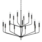 Mitzi - H516815-AGB/SBK - 15 Light Chandelier - Bailey - Aged Brass/Soft Black