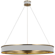 Visual Comfort Signature - CHC 1616WHT/AB - LED Chandelier - Connery - Matte White and Antique-Burnished Brass