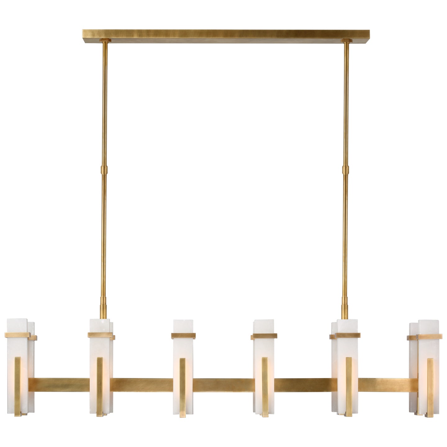 Visual Comfort Signature - S 5915HAB-ALB - LED Linear Chandelier - Malik - Hand-Rubbed Antique Brass