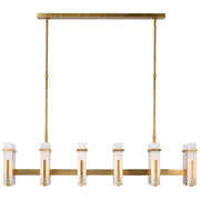 Visual Comfort Signature - S 5915HAB-ALB - LED Linear Chandelier - Malik - Hand-Rubbed Antique Brass
