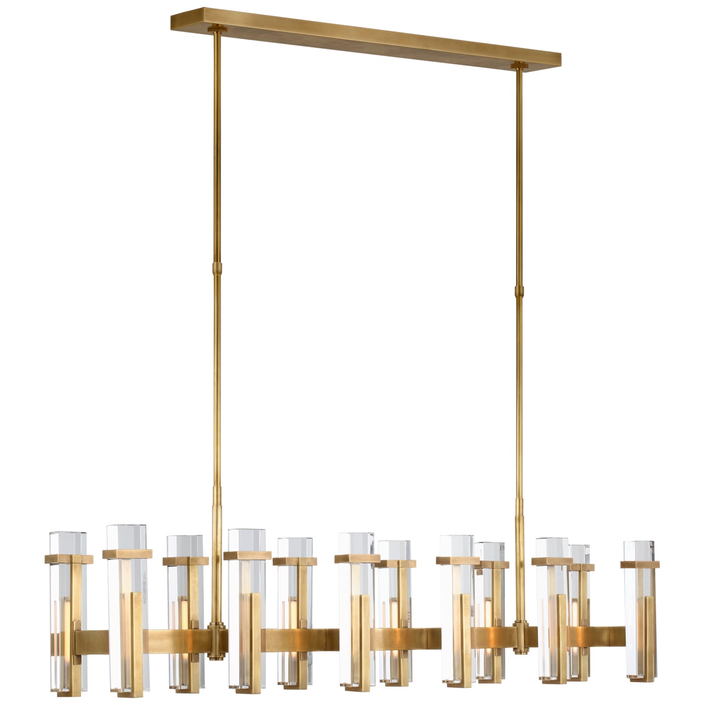 Visual Comfort Signature - S 5915HAB-CG - LED Linear Chandelier - Malik - Hand-Rubbed Antique Brass