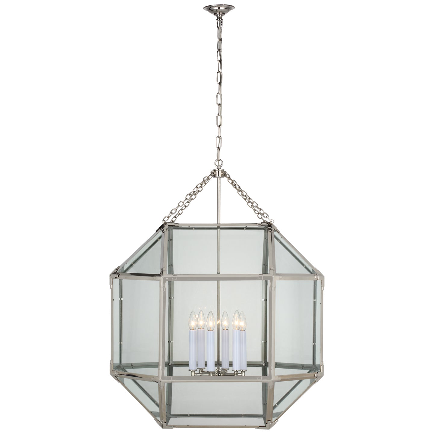 Visual Comfort Signature - SK 5034PN-CG - LED Lantern - Morris - Polished Nickel
