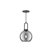 Alora - PD601608MBSM - One Light Pendant - Soji - Matte Black/Smoked Solid Glass