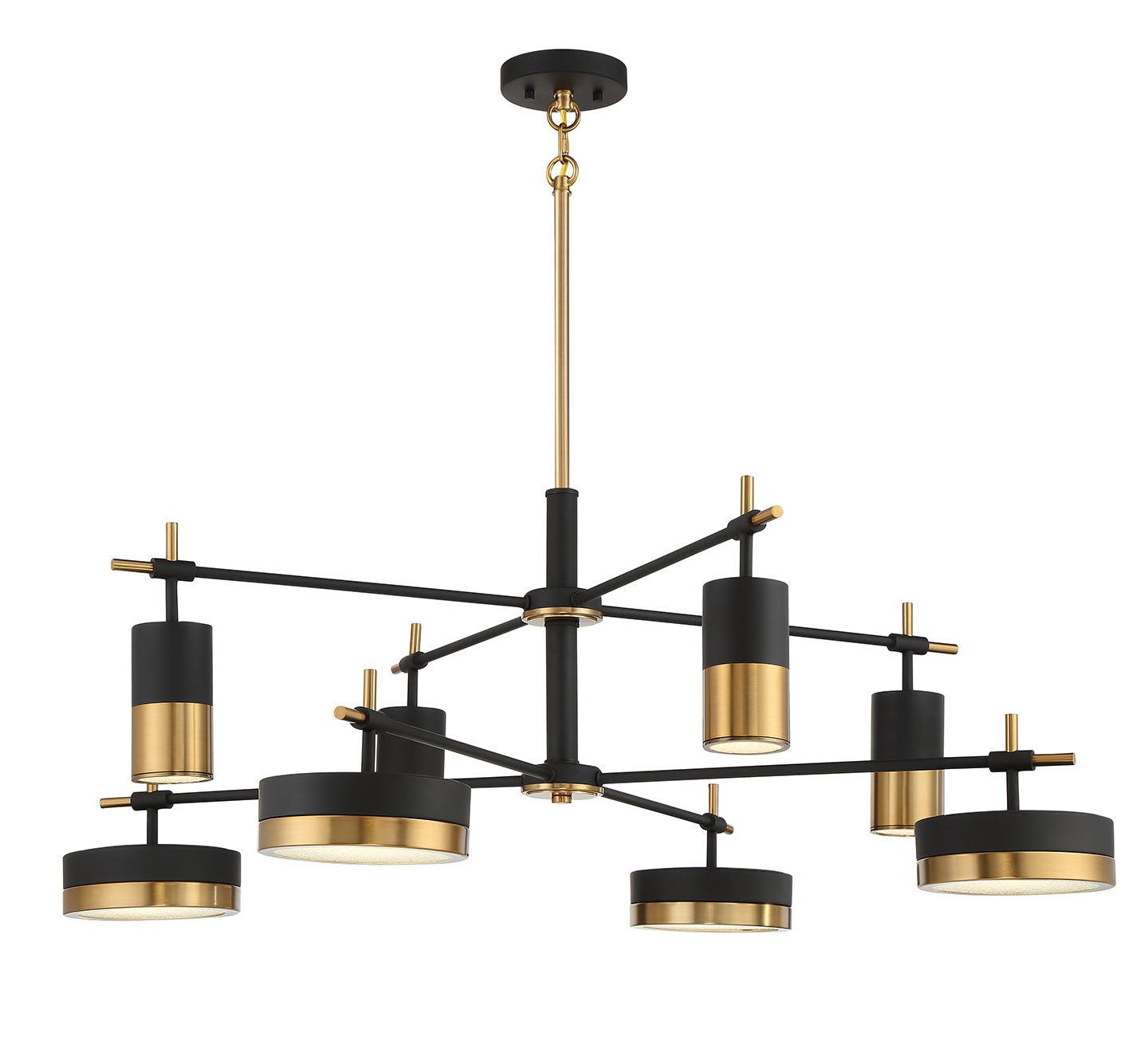 Savoy House - 1-1637-8-143 - LED Chandelier - Ashor - Matte Black with Warm Brass Accents