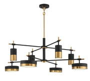 Savoy House - 1-1637-8-143 - LED Chandelier - Ashor - Matte Black with Warm Brass Accents