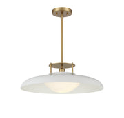 Savoy House - 7-1690-1-142 - One Light Pendant - Gavin - White with Warm Brass Accents