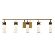 Savoy House - 8-1638-5-143 - LED Bathroom Vanity - Abel - Matte Black with Warm Brass Accents