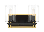 Metropolitan - N1852-707 - Two Light Bath Bar - Sable Point - Sand Black With Honey Gold