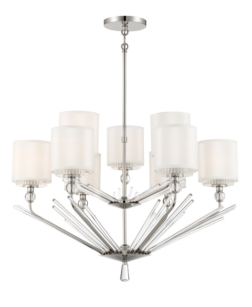 Metropolitan - N7389-613 - Nine Lights Chandelier - Sutton by Robin Baron - Polished Nickel