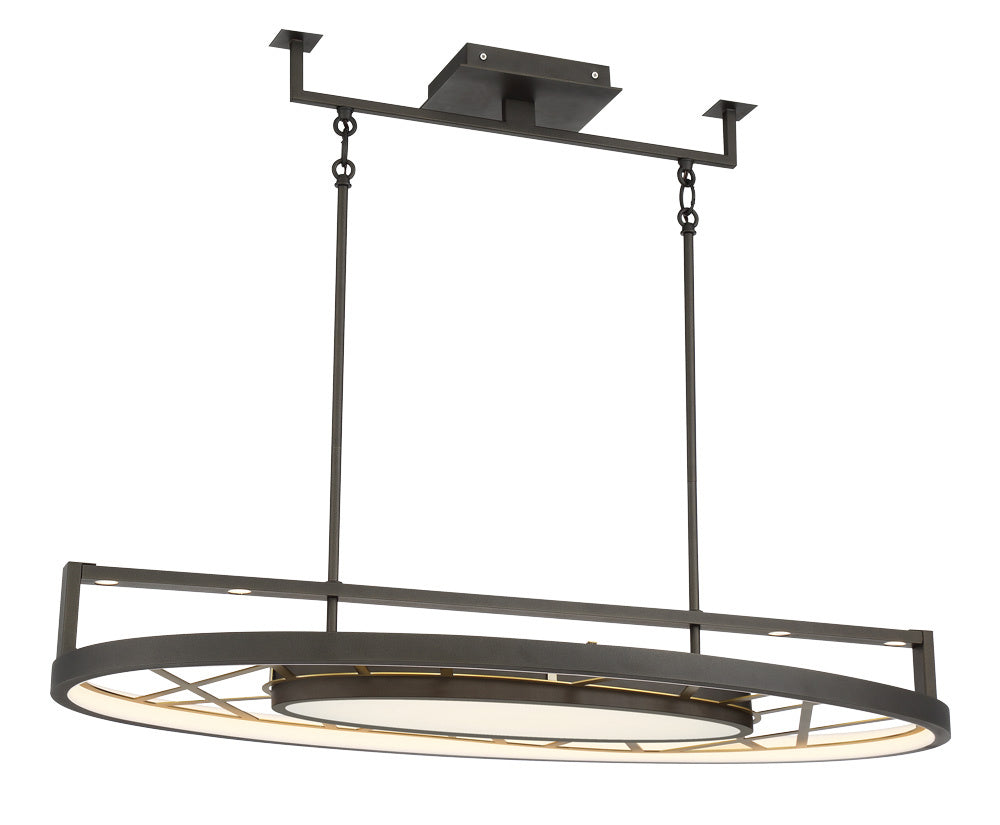Metropolitan - N7528-716-L - LED Island Pendant - Tribeca by Robin Baron - Smoked Iron And Soft Brass