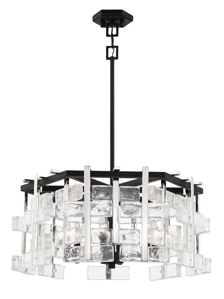 Metropolitan - N7545-729 - Six Light Pendant - Painesdale - Sand Coal and Polished Nickel