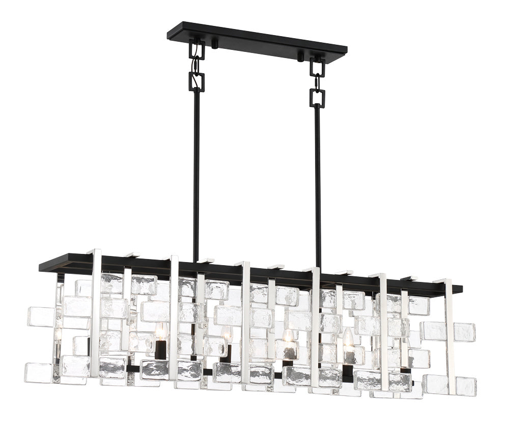 Metropolitan - N7546-729 - Six Light Island Pendant - Painesdale - Sand Coal and Polished Nickel