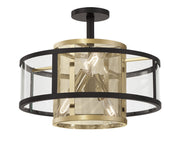 Metropolitan - N7814-726 - Four Light Convertible Semi Flush / Pendant - Soho by Robin Baron - Coal And Soft Brass