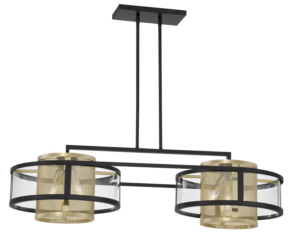 Metropolitan - N7819-726 - Six Light Island Pendant - Soho by Robin Baron - Coal And Soft Brass