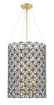 Metropolitan - N7847-711 - Eight Light Foyer Pendant - Brookcrest - Sand Coal With Gold Highlights