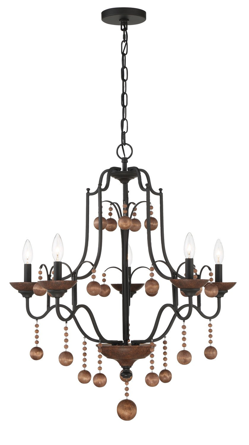 Minka-Lavery - 2665-723 - Five Light Chandelier - Colonial Charm - Old World Bronze w/Walnut