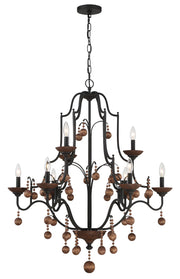 Minka-Lavery - 2669-723 - Nine Light Chandelier - Colonial Charm - Old World Bronze w/Walnut