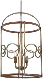 Minka-Lavery - 2694-115 - Four Light Pendant - Yorkville by Robin Baron - Aged Darkwood w/Silver Patina