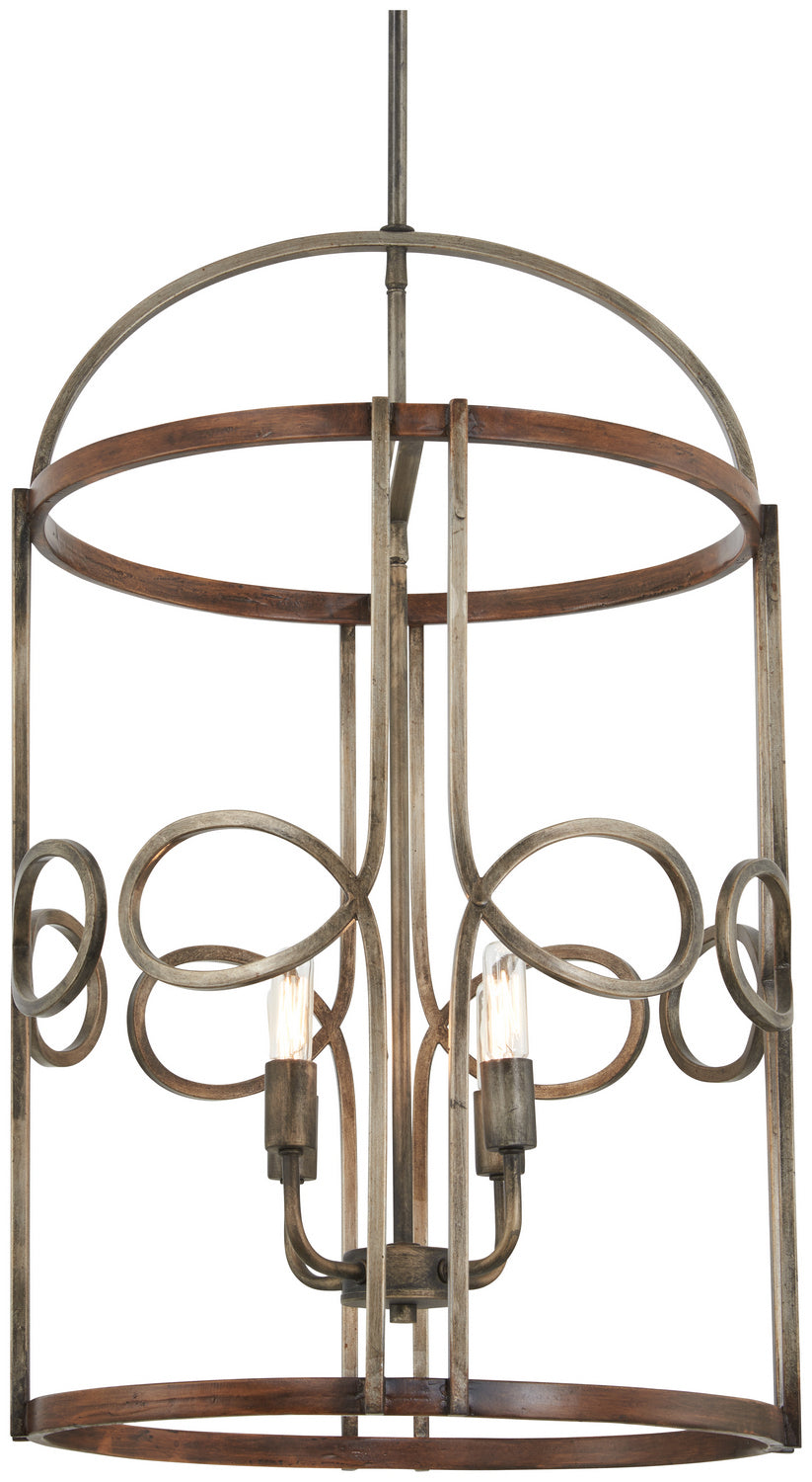 Minka-Lavery - 2694-115 - Four Light Pendant - Yorkville by Robin Baron - Aged Darkwood w/Silver Patina