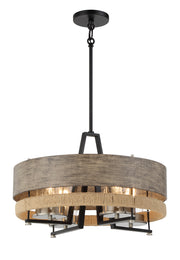 Minka-Lavery - 2764-733 - Four Light Convertible Pendant - Silver Creek - Stone Grey, Coal And Brushed Nickel