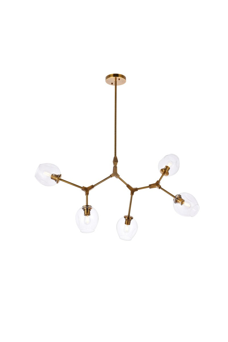 Elegant Lighting - 1712D42BR - Five Light Chandelier - Cavoli - Brass