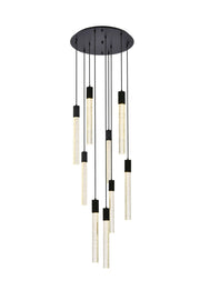 Elegant Lighting - 2067D24BK - Nine Light Pendant - Weston - Black