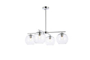 Elegant Lighting - LD2331C - Four Light Pendant - Opus - Chrome and Clear