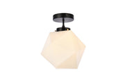 Elegant Lighting - LD2347BK - One Light Flush Mount - Lawrence - Black and White
