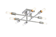 Elegant Lighting - LD2351C - Eight Light Flush Mount - Script - Chrome